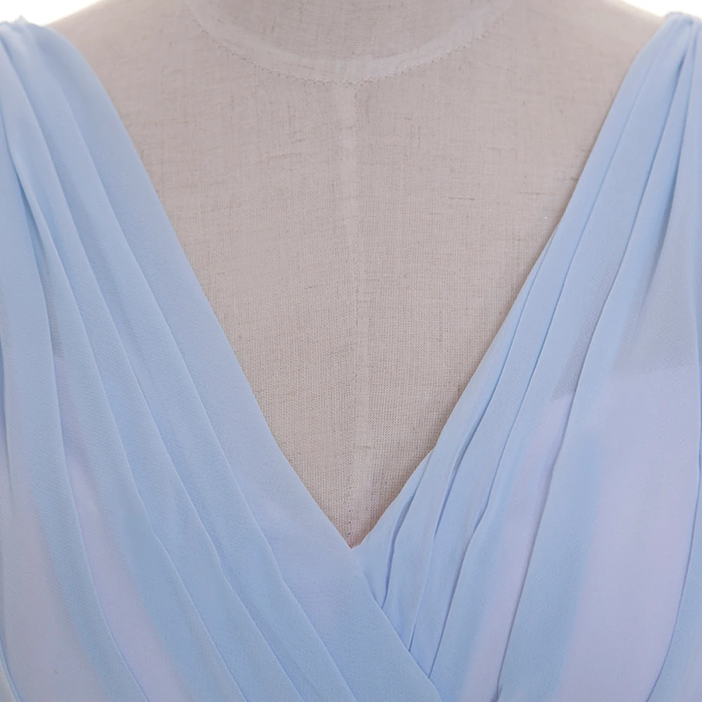 Простое шифоновое платье подружки невесты ENOCH с V-образным вырезом вечерние