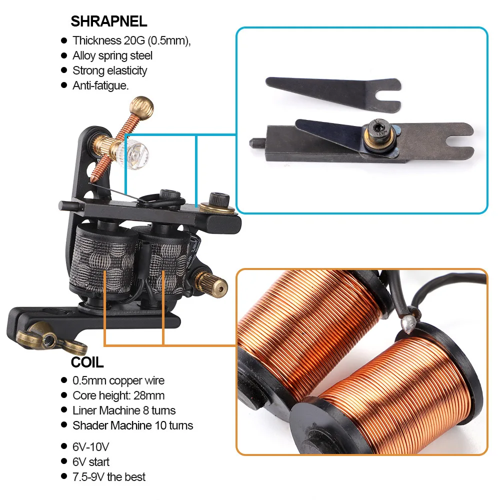 Машинка для татуажа бровей из чистой меди |