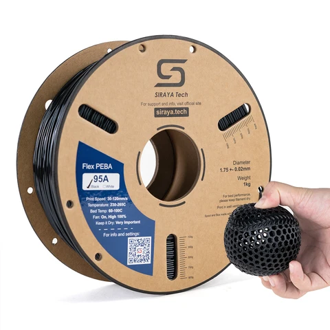 Siraya Tech Rebound PEBA 95A Супер ТПУ нить для 3D-печати 1.75 мм черная 800г