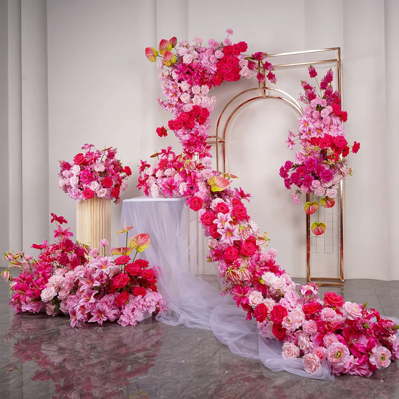 Искусственные розы красные цветы свадебное украшение дорожный свинцовый