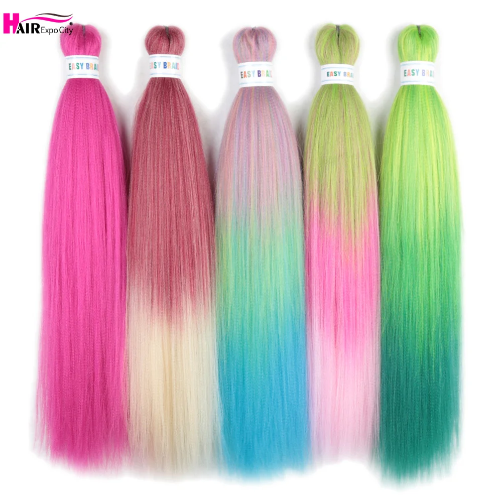 

Pre Stretched Braiding Hair Expressions 26Inch Jumbo Braids Ombre Colorful Synthetic Hair Extensions EZ Braid Hair Expo City