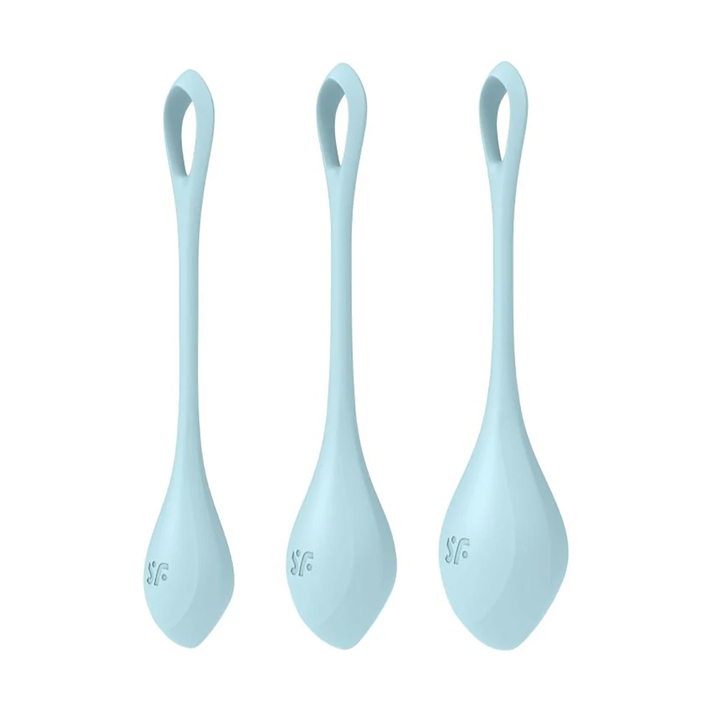 Набор из 3 голубых вагинальных шариков Yoni Power 2, Satisfyer