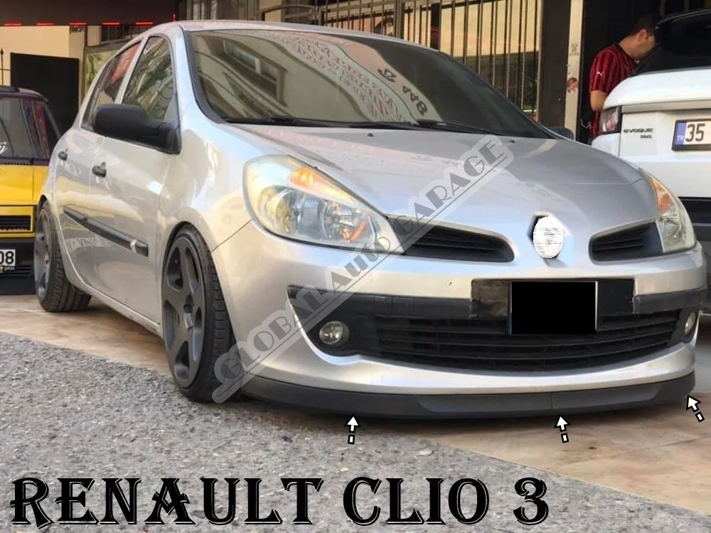 

For Renault Clio 3 Front Bumper Attachment Lip 2001-2013 Black Splitter Diffuser Universal Spoiler Bumper Mud Flaps Sport