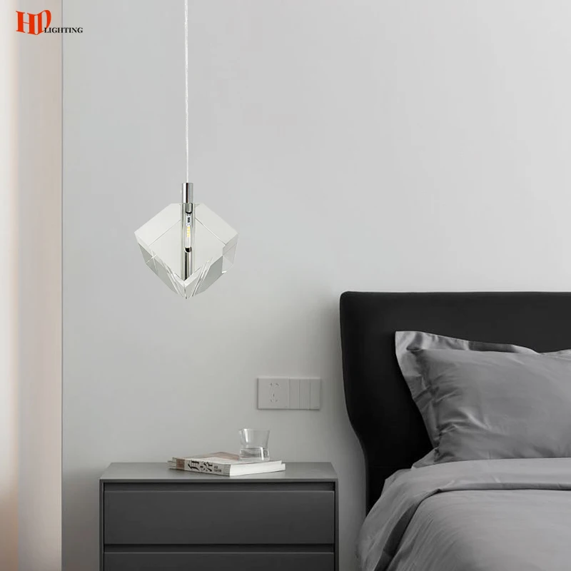 

HD Luxury LED Pendant Lights For Living Room Restaurants Bedside Modern Crystal Ceiling Hanging Lamp Bar Fixture люстра потолочн