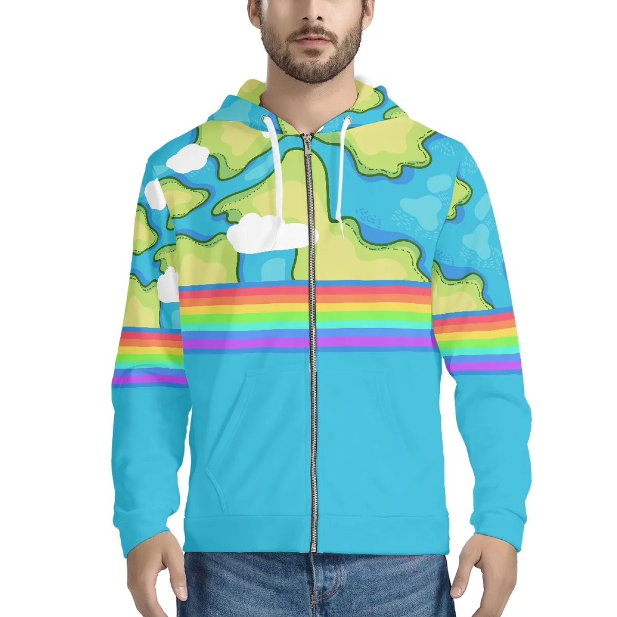 

Мужская толстовка на молнии с принтом карты мира, бархатная яркая женская уличная одежда, свитшот большого размера 4XL, уличная мода