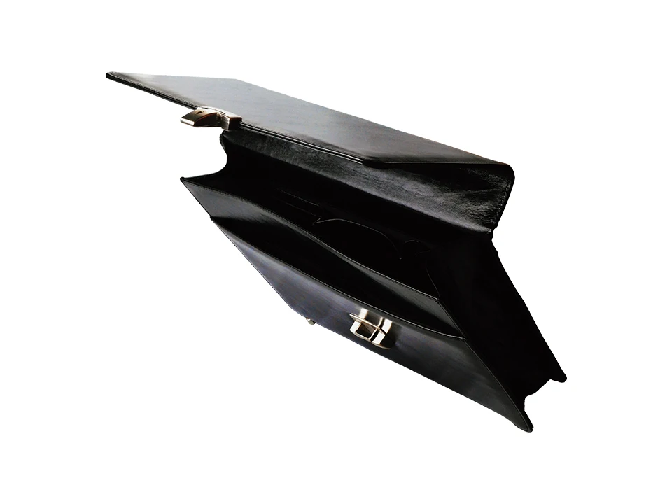 Черная кожаная портфель Delucci Calypso с одним отделением hkn_02001.