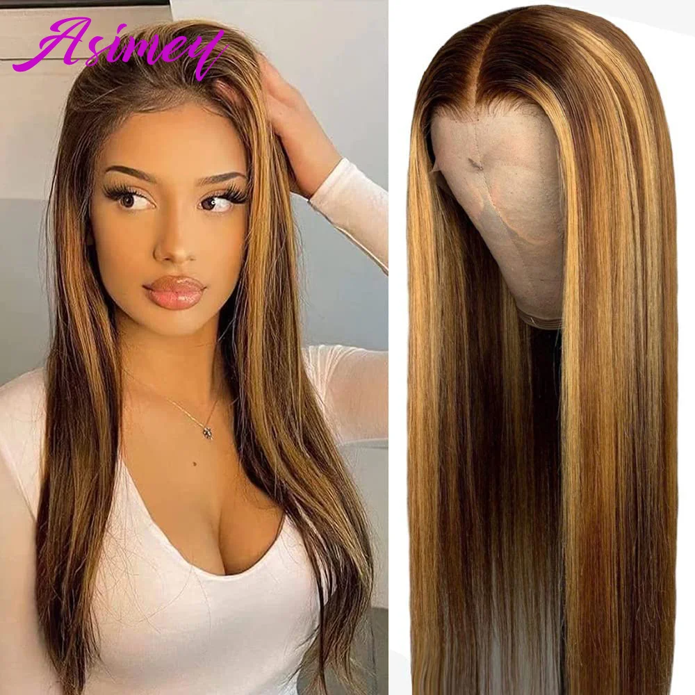 

Highlight Wig 13X6 HD Lace Front Wigs Human Hair Honey Blonde Colored Lace Frontal Wig Ombre Brazilian Straight Closure Wig