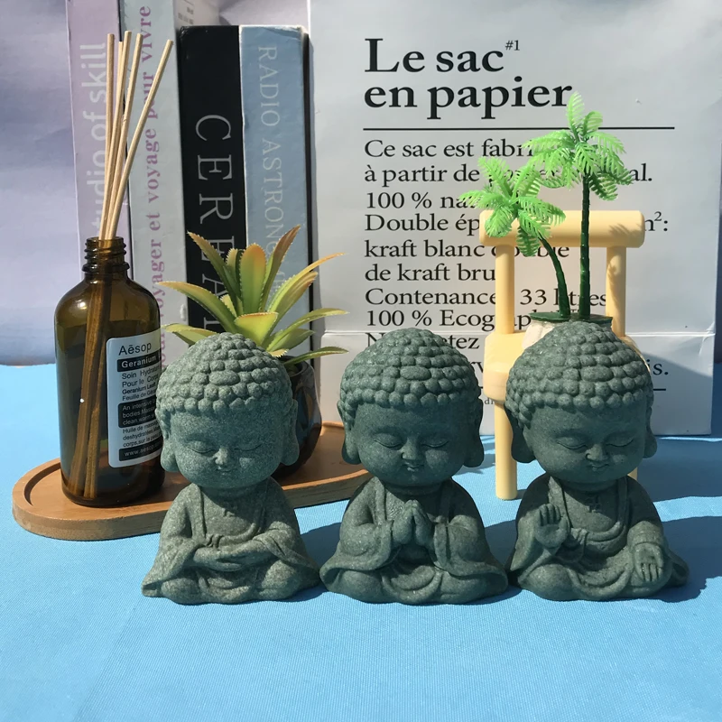 Маленькая силиконовая форма для свечей в стиле Дзен Будды гипсовая бетонная