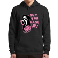no you hang up hoodies cute ghostface valentine funny design men women pullovers soft oversized casual hooded sweatshirt