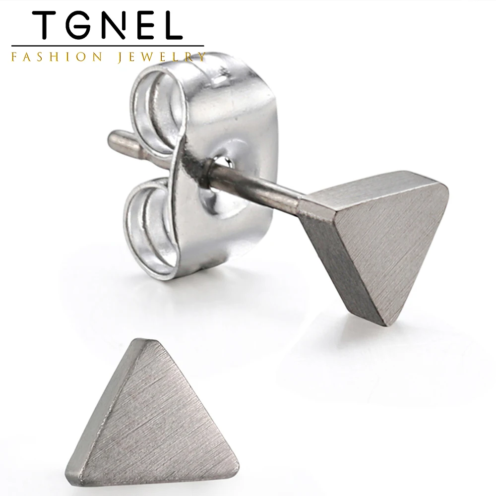 

Stud Earrings Pure Titanium No Nickel Sleeper Stainless Steel Triangle Geometric Hypoallergenic Ta2 for Women Girls Teen Gift