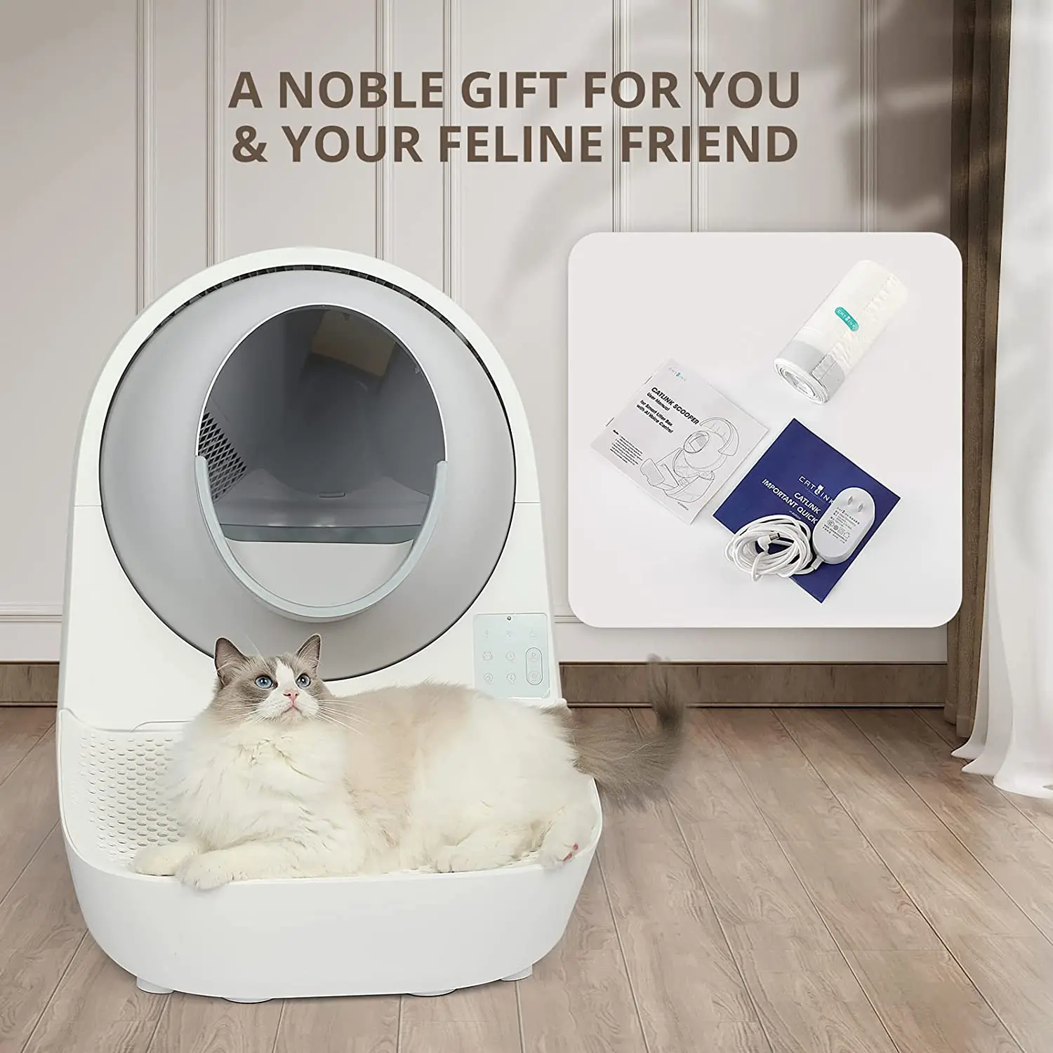 

Pet toilet Multiple cats and dogs WiFi application remote control safety 13L automatic cleaning pet toilet