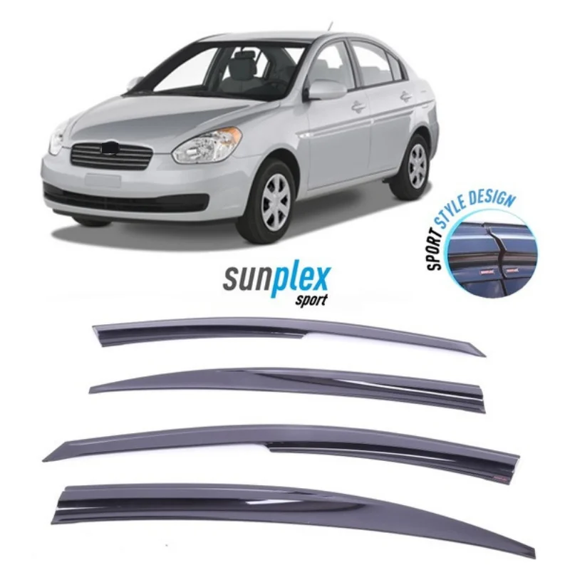 

Оконные аксессуары для Hyundai Accent Era 2006-2013, оконный дефлектор в спортивном стиле, дождевик, козырек, навесы