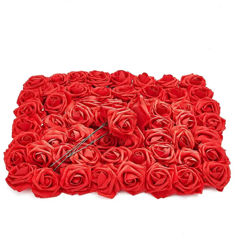 

Искусственные розы из красной пены, 7 см, 100 шт.