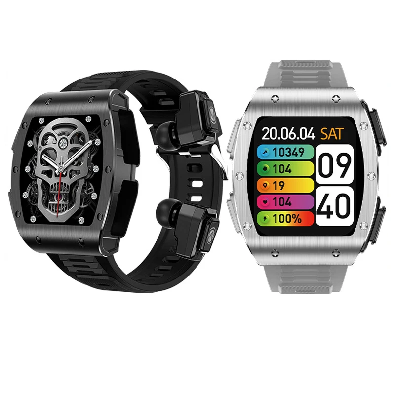 JM09 Смарт-часы беспроводные наушники TWS 2 в 1 Bluetooth-гарнитура для вызова