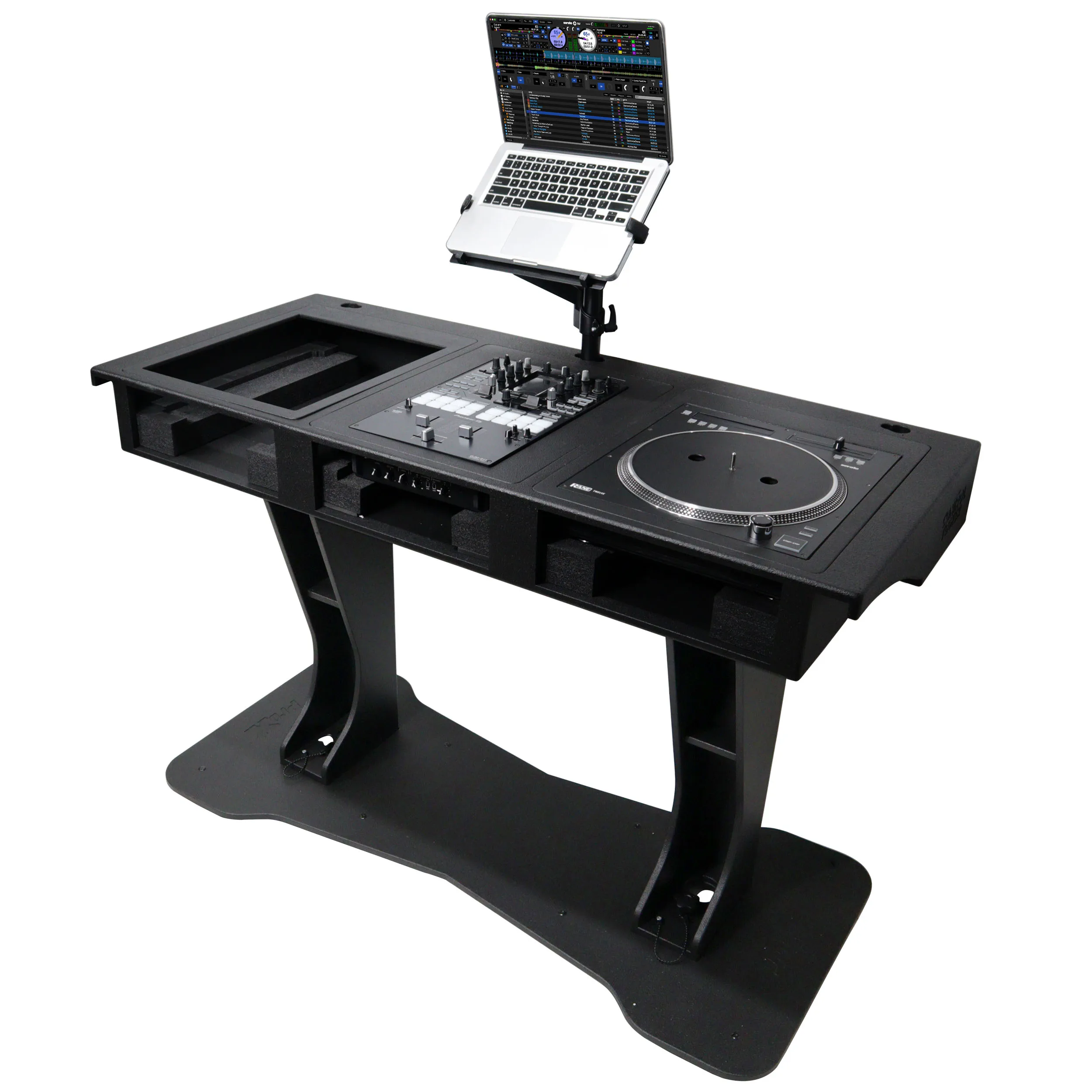 

HOT SALES kmark Control Tower DJ Stand Booth for Two Pioneer CDJ 3000 Denon SC6000 CD Player and RANE Twelve Turntables