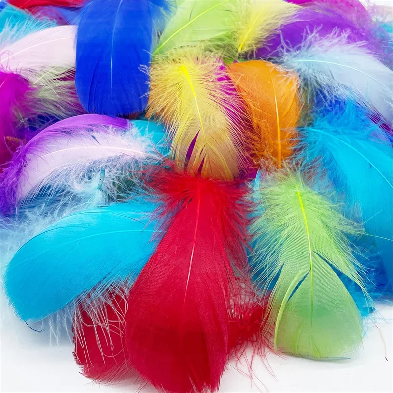 

100pcs 8-12 Cm Middle Floating Goose Feather Natural Colourful Feather for Wedding Party Clothing Decoration DIY Craft Feathers