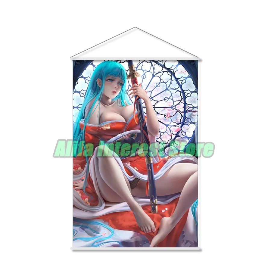 Цельный аниме настенный свиток козуки Hiyori, подвесной плакат, картина для домашнего декора