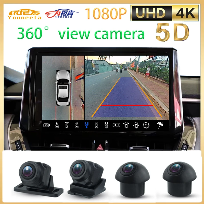 360camera for car 360 view camera system Front and rear left and right driving recorder parking monitoringDisplay left and right
