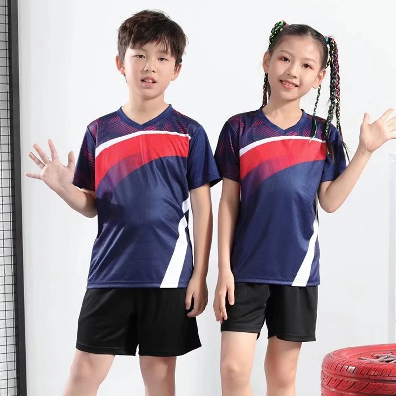 

Tennis Shirts Suits 2pcs Children Boy Badminton Sports T Shirt Kid Girl Short Sleeve Table Tennis Uniform Golf Set