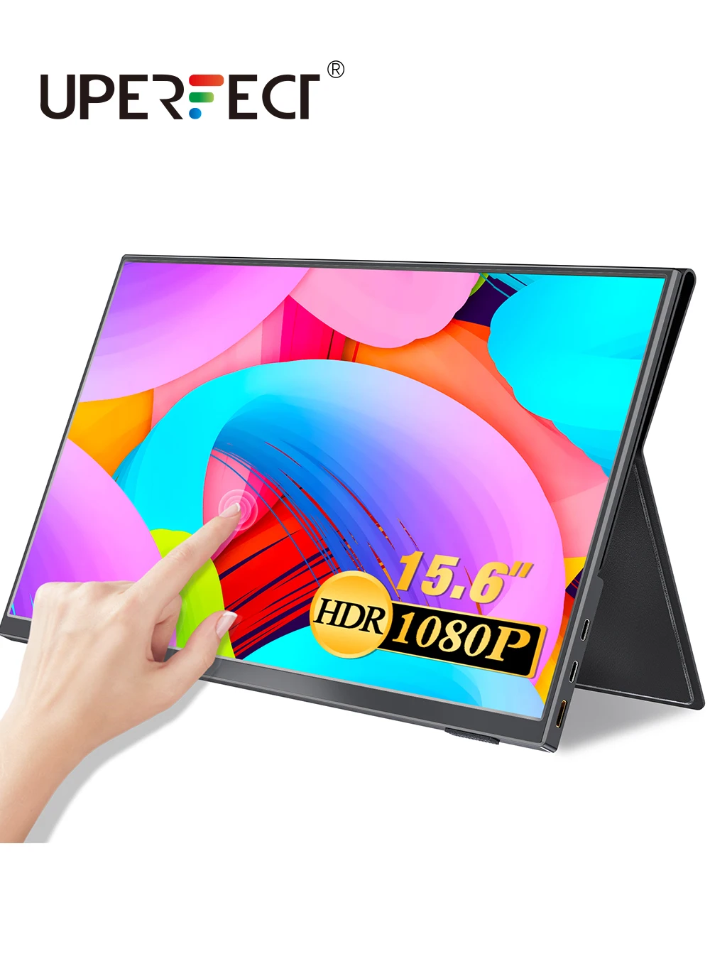 

UPERFECT 15.6 Inch Portable Monitor Touchscren 2000:1 Mobile Display Game sRGB 100% Color Gamut Thin Light Wide Viewing Angle