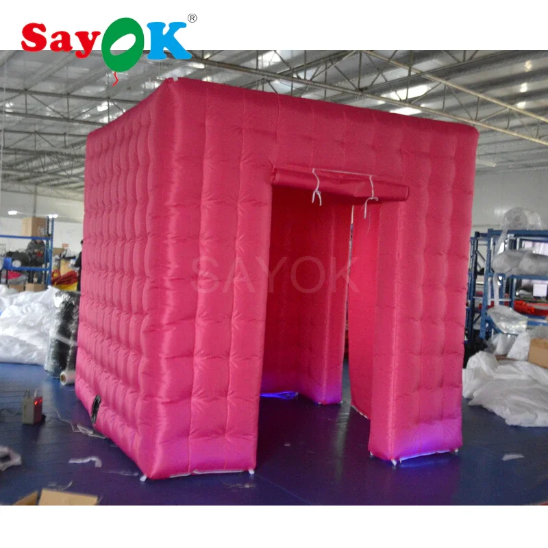 Индивидуальный Красочный розовый фотокорпус кабины надувная фотобудка