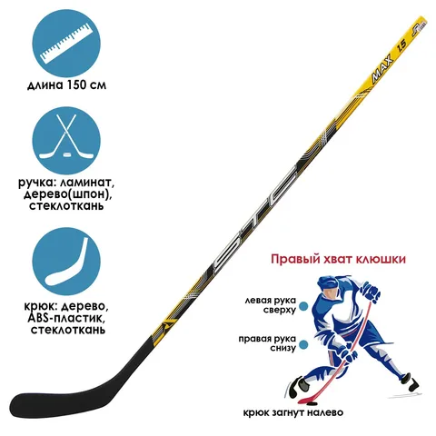 Клюшка хоккейная, Бренд ЦСТ, юниорская, правый хват - изображение