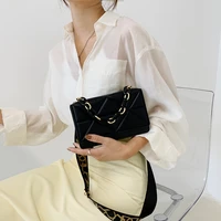 messenger shoulder chain fashion women bag new leather embossed strap crossbody bag wide purse handbags luxury small square bag