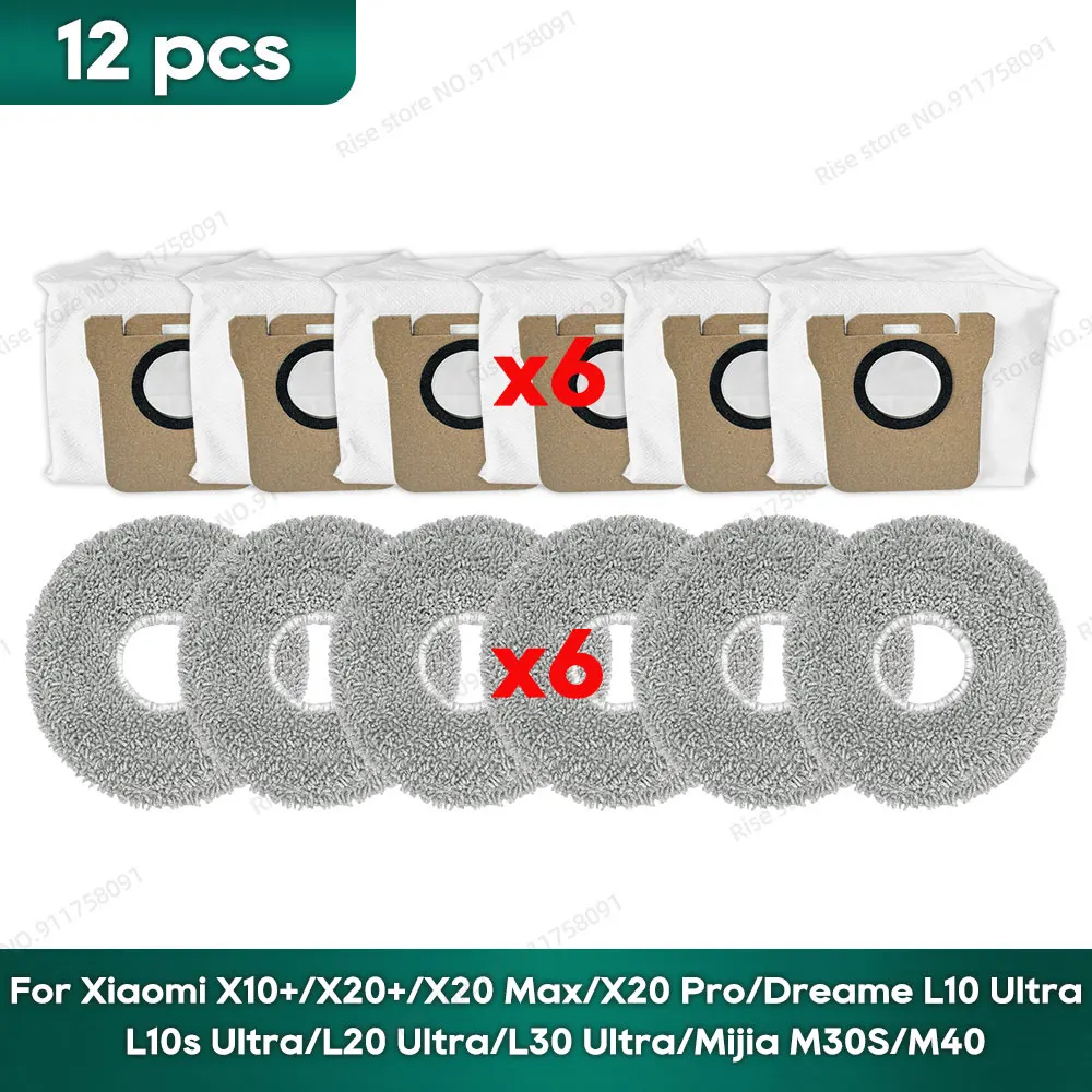 

Подходит для Xiaomi X20 Plus / X20 Max / X10+, Dreame L10 Ultra / L20 Ultra / L30 Ultra, Mijia M30S / M40, накладки для швабры