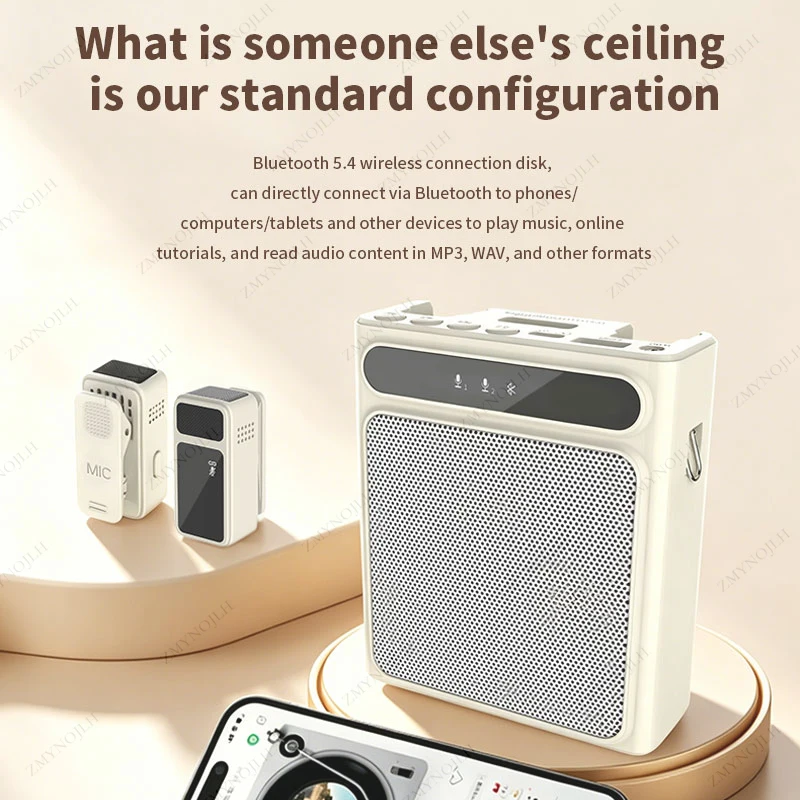 Фото НОВЫЙ портативный Bluetooth-мегафон с микрофоном-клипсой для учителей, для выступлений в классе, пения, живой музыки и прямых трансляций №3