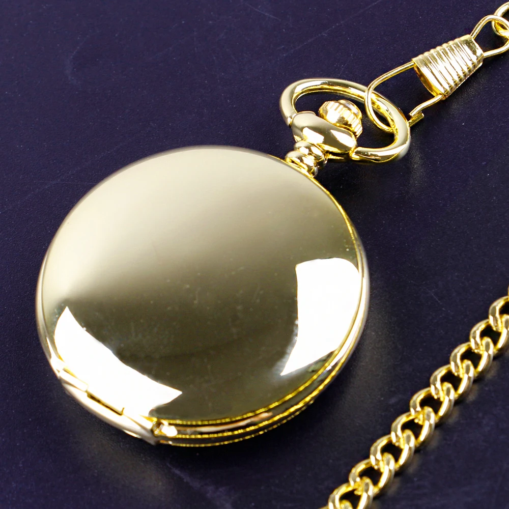 Gold Luxury 2 Sides Open Case Pocket Watches Mechacnical Hand Wind Casual Fashion Mens Pocket Watch Necklace Exquisite Gift