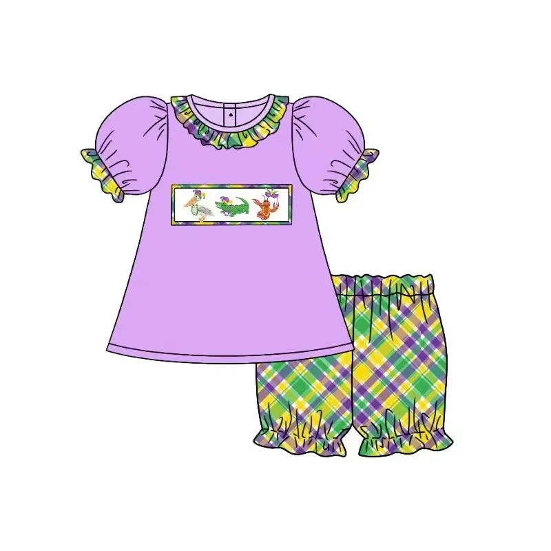 Летние детские цельные карнавальные костюмы с коротким рукавом яркие клетчатые