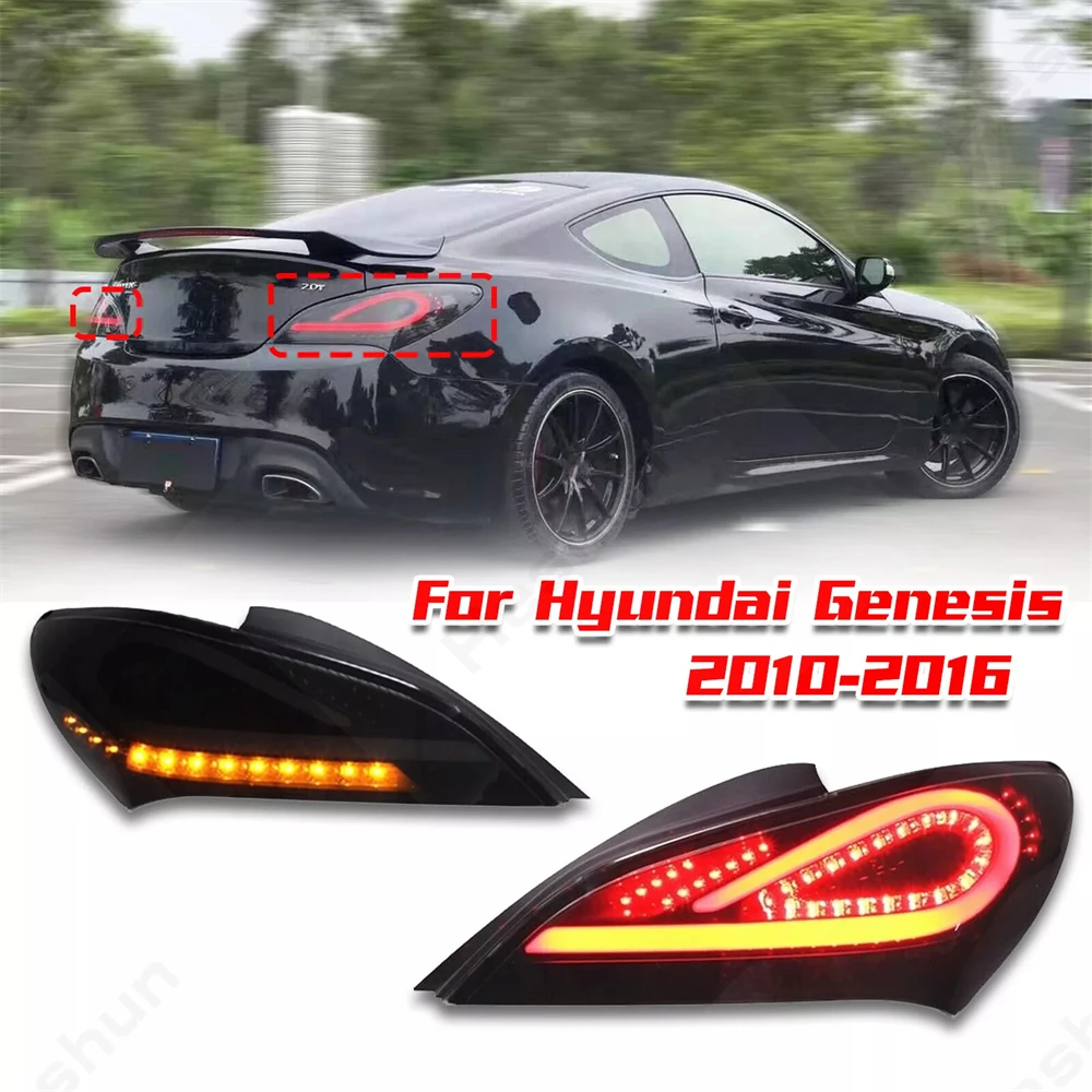 

Пара светодиодных задних фонарей для Hyundai Genesis Coupe 2009 2010-2018 Rohens Coupe, задние фонари, задний фонарь, стоп-сигнал, противотуманные фары в сборе