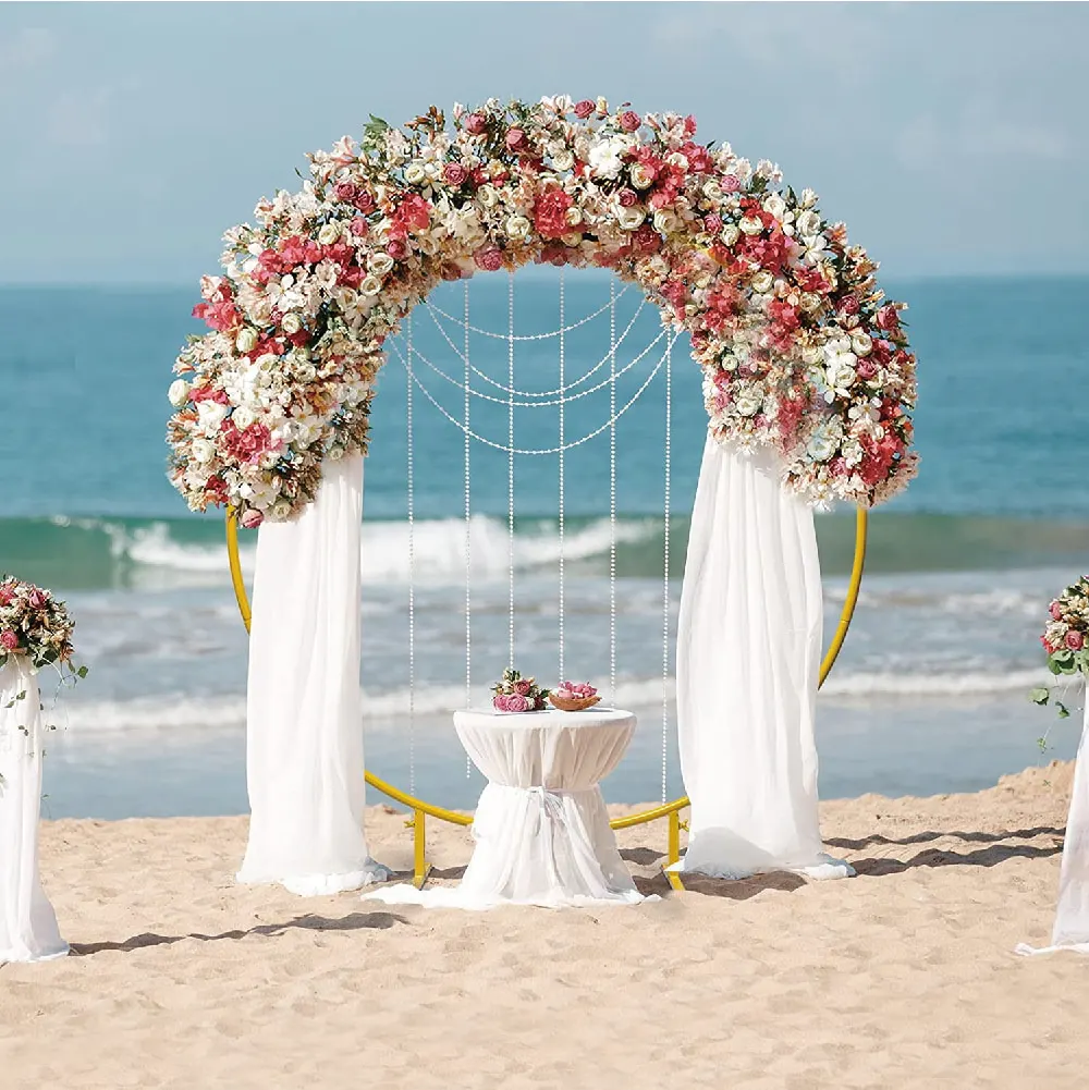 

Wedding Backdrop Stand Round Photography Backdrops Outdoor Background Frame Room Decor for Flowers Balloon Collapsible Shelf
