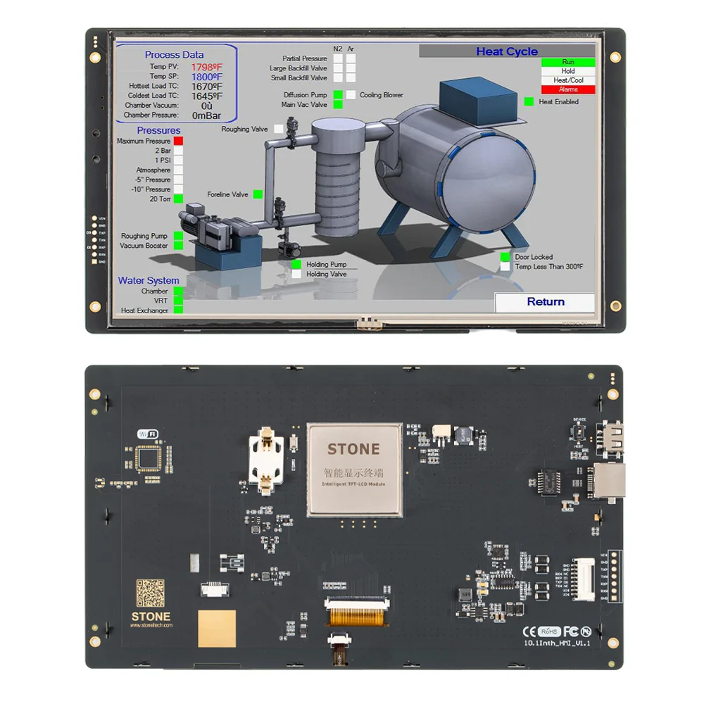 Industrial 7 Inch Touch Control Board TFT LCD Display Module with RS232 RS485 TTL + Software + Monitor