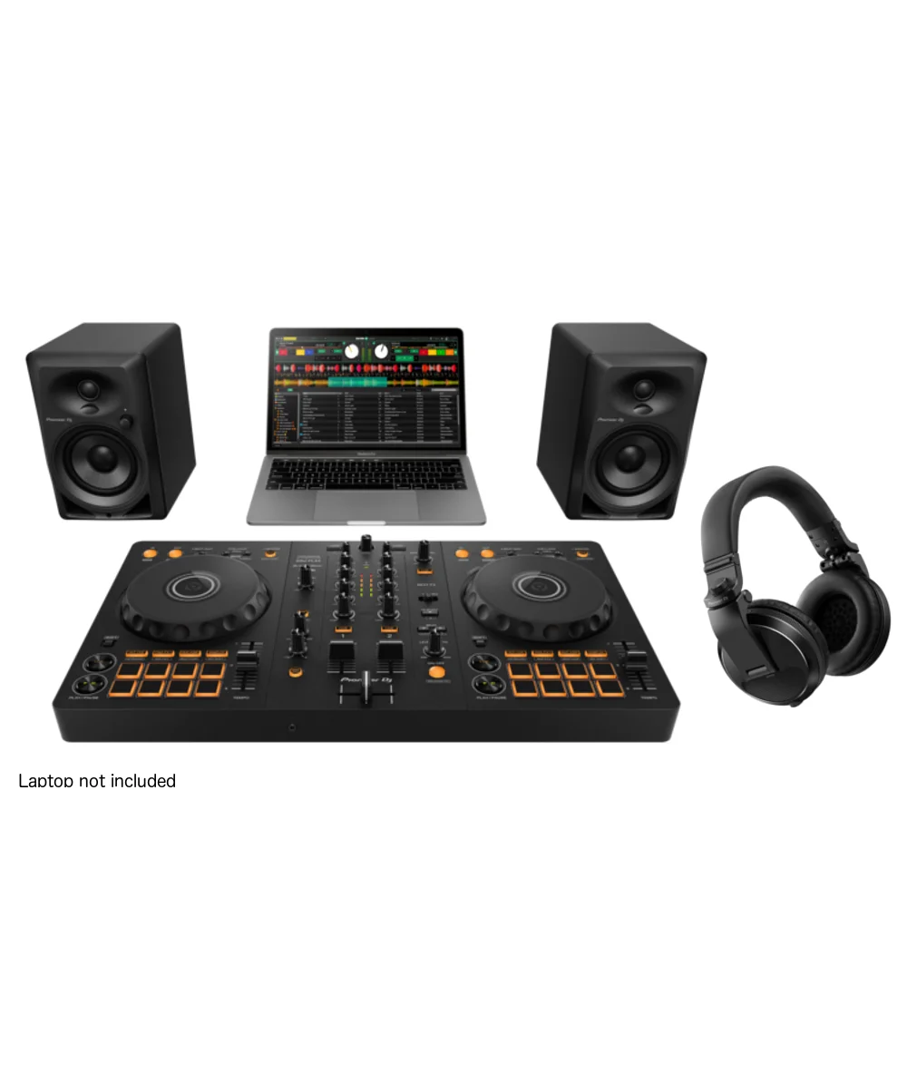 

(NEW NEW DISCOUNT) PIONEER DJ DDJ-FLX4 "DJ STARTER BUNDLE" WITH DM-40-D MONITORS AND HDJ-X5-K HEADPHONES