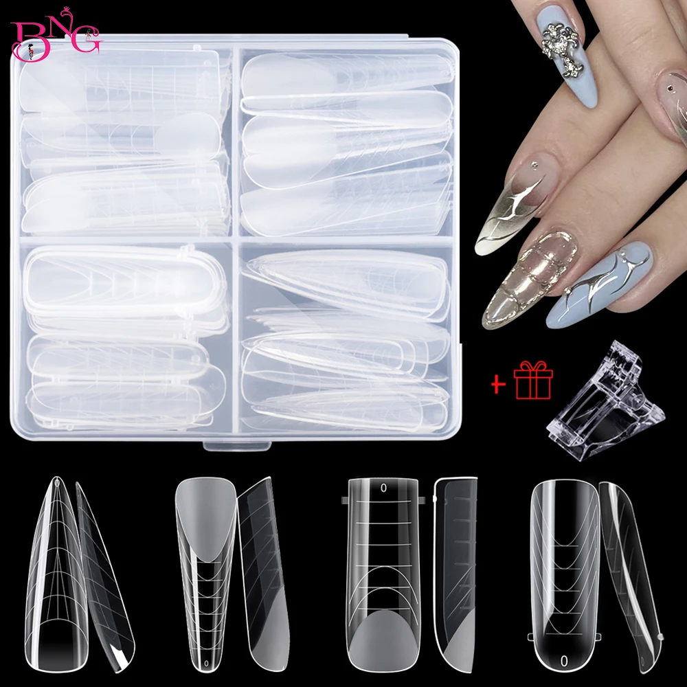 

98/120PCS Dual Forms Nails Acrylic Poly Nail Gel Molds Upper Forms for Nail Extensions Smart Tips Manicure Tools High Quality