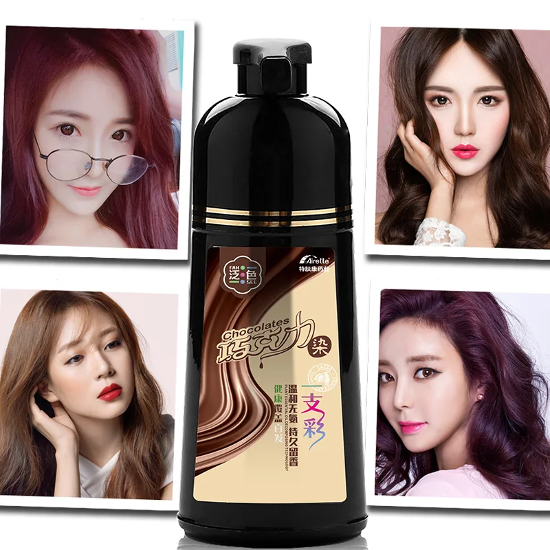 Шампунь для окрашивания волос Мгновенный шампунь черных делает седые и белые