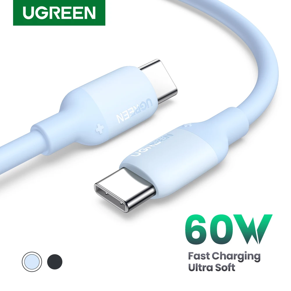 

UGREEN 60W 100W USB C To Type C Cable PD Fast Charging Charger Cable For Macbook Xiaomi Samsung POCO Liquid Silicone USB Cable