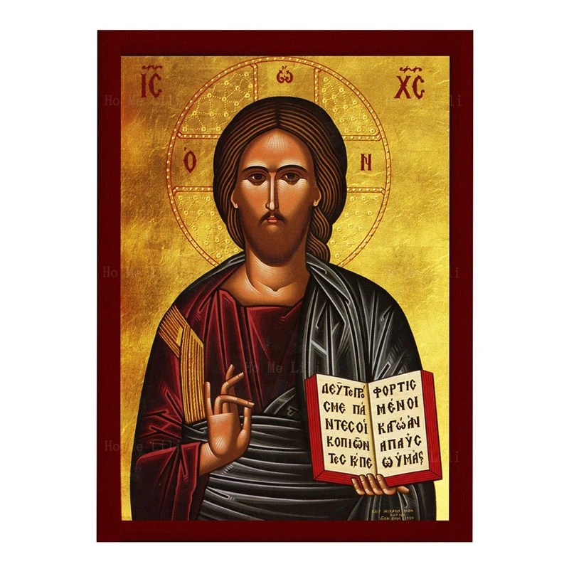 

Great High Priest Enthroned Jesus Christ Greek Orthodox Icon Of Our Lord Byzantine Canvas Art Wall Religious Ikon Home Decor