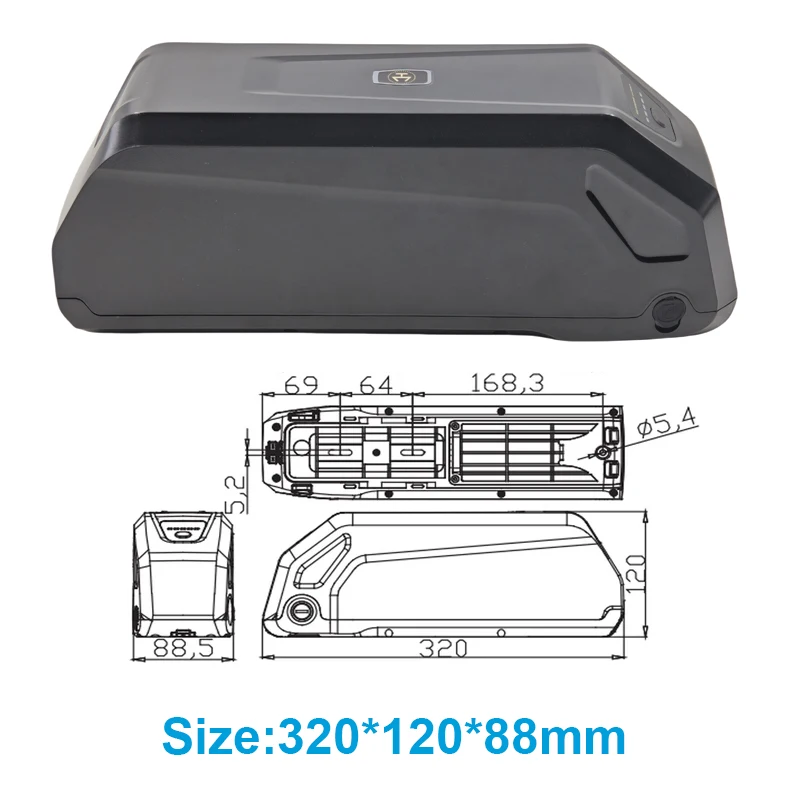 Downtube 36V 48V Электрический велосипедный аккумулятор 10ah 13ah 15ah 17.5ah Для электрического