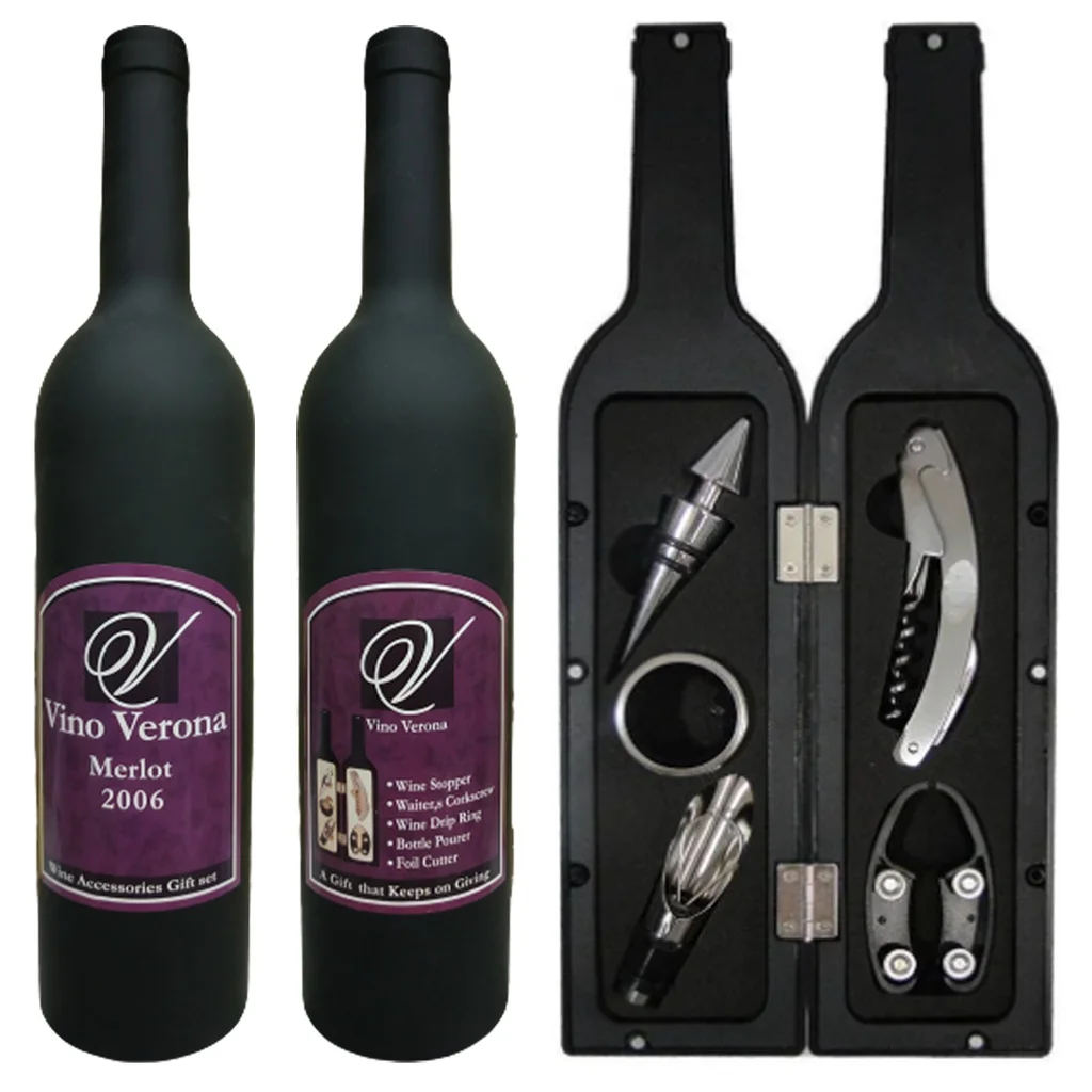 

Stainless Steel Components Wine Stopper Bag Bottle Shaped Kit