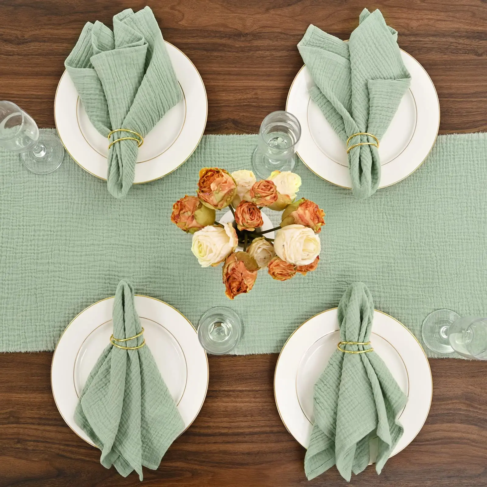 

Хлопковая марлевая дорожка для стола 40х180см