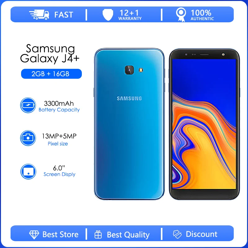 Samsung Galaxy J4+ Refurbished-Original J415F 4G LTE Android Phone 6.0