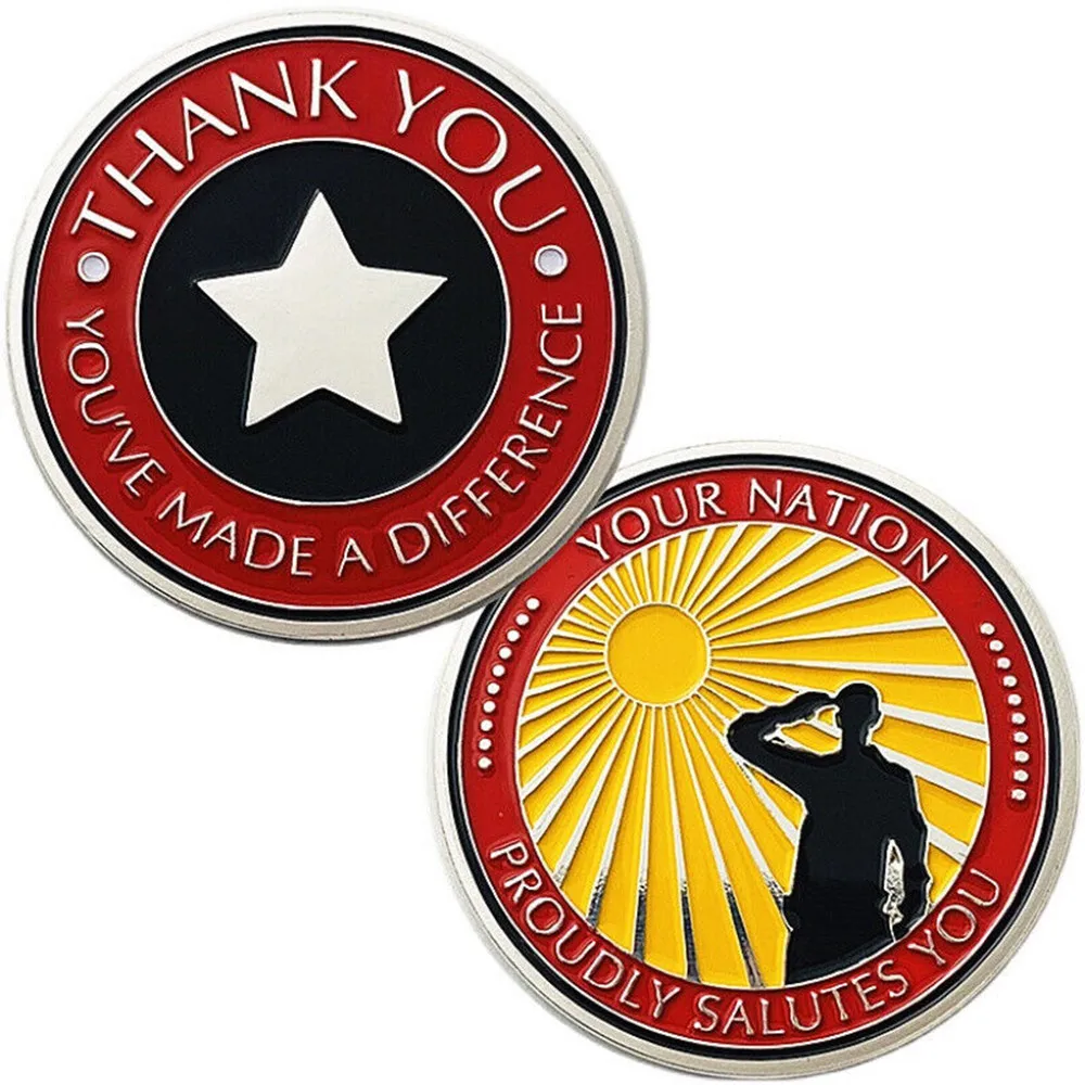Монета-Ветеран США, спасибо за обслуживание, монета-вызов, монета Honor Coin с гордостью поздравит вас, Посеребренная памятная монета