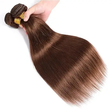 Необработанные прямые человеческие волосы 1/3/4 дюймов, темно-шоколадные коричневые, 100% натуральные человеческие волосы, #4, цветные, 8-40 дюймов, комплект для женщин