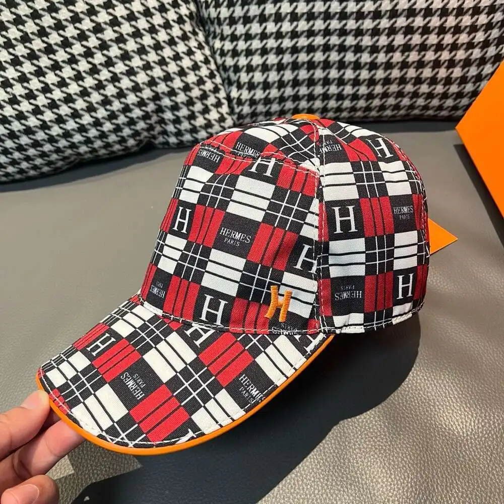 HERMÈS Style Copy1:1 Модные Новые БейсБолок КлассичесКие Простые С ВышиВкой В КлетКу