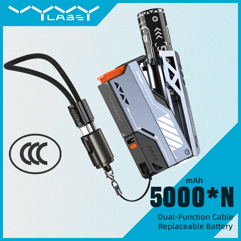 Фото Съемный аккумулятор Vyvylabs CCC Power Bank 22,5 Вт, внешний аккумулятор с быстрой зарядкой для iPhone 16, 15, 14, 13, 12 №1