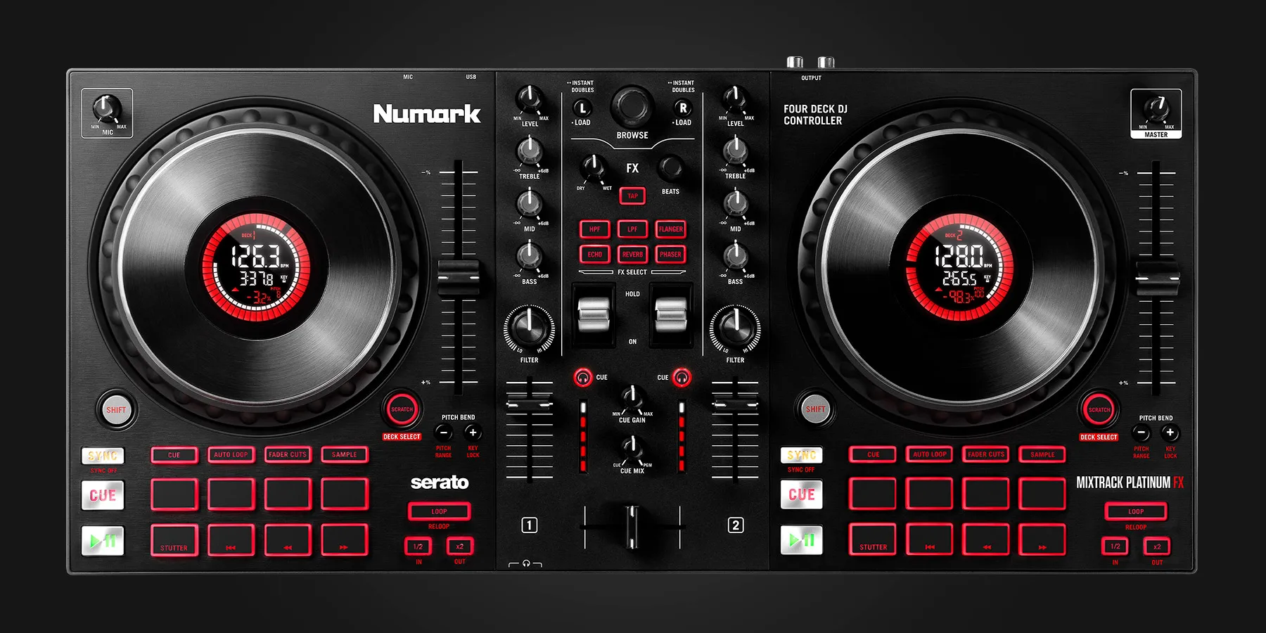 

100% Authentic Numark Mixtrack Platinum FX 4-Deck Serato DJ Controller
