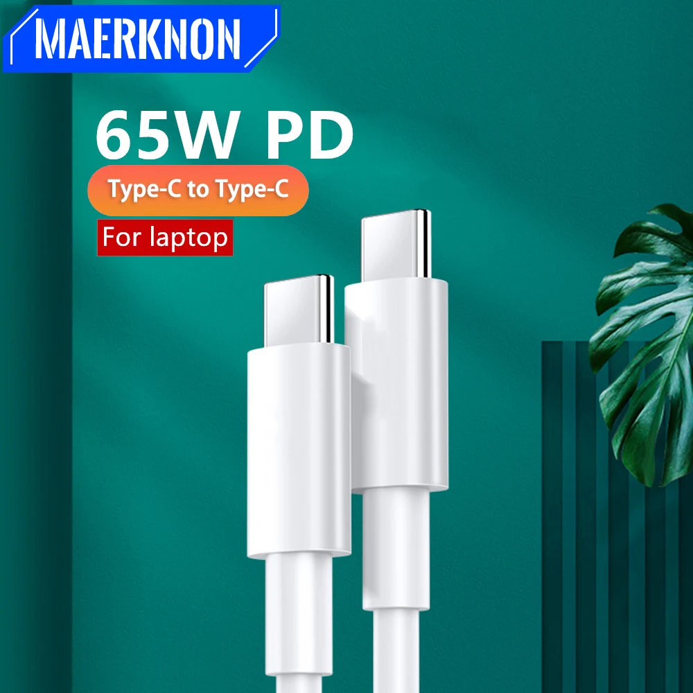 

Maerknon Type C To USB C Cable for Samsung S20 Xiaomi PD 65W Fast Charging Cable for MacBook Pro IPad Charger Cord Type C Cable