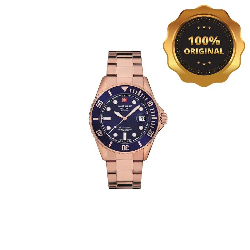 Swiss Alpine Military 7053.1165 Rose Gold Navy